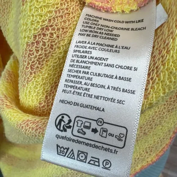 New Free People Classic Striped Oversized Crewneck In Orange Combo Women's Sz M - Picture 6 of 7